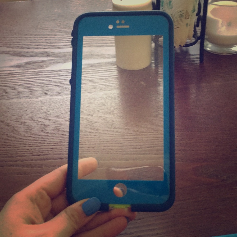Blue lifeproof iPhone 6 Plus 6s plus case